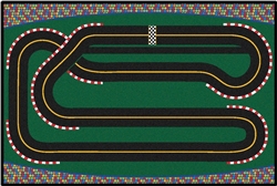 Super Speedway Racetrack Value Rug - Rectangle - 4' x 6' - CFK4845 - Carpets for Kids