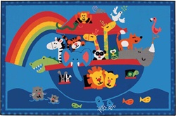 Noah's Animals Rug - Rectangle - 4' x 6' - CFK4874 - Carpets for Kids