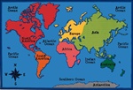 World Map Value Rug - Rectangle - 4' x 6'