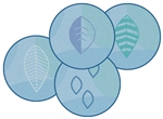 Peaceful Spaces Leaf Pixel Perfect Kit - Blue - Round - Set of 12 - 16"
