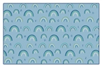 KIDSoft Rainbows Literacy Rug - Blue - Rectangle - 7'6" x 12'