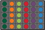 Seating Circles 30 Dot Classroom Rug - Gray - Rectangle - 6' x 9'