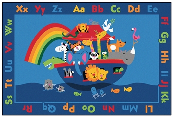Noah's Alphabet Animals Rug - Rectangle - 6' x 9' - CFK7296 - Carpets for Kids