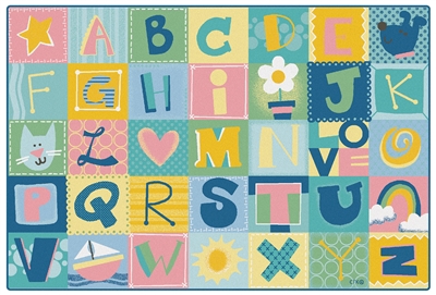KIDSoft Toddler Alphabet Blocks Rug - Tranquil