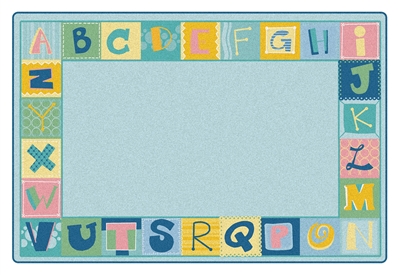 KIDSoft Toddler Alphabet Blocks Border Rug - Tranquil