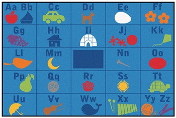 Alphabet Seating Value Rug - Rectangle - 7'6" x 12'- CFK9093 - Carpets for Kids