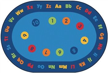 Circletime Early Learning Value Rug - Oval - 8' x 12' - CFK9698 - Carpets for Kids