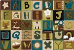 Toddler Alphabet Blocks Rug Factory Second - Nature - Rectangle - 6' x 9' - CFKFS11726 - Carpets for Kids