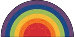 Rainbow Rows Rug Factory Second - Semi-Circle - 6' x 12' - CFKFS1262 - Carpets for Kids