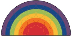 Rainbow Rows Rug Factory Second - Semi-Circle - 6' x 12' - CFKFS1262 - Carpets for Kids