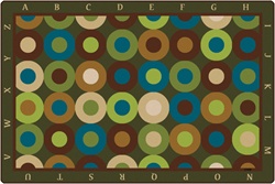 Alphabet Calming Circles Rug Factory Second - Rectangle - 8' x 12' - CFK17728 - Carpets for Kids