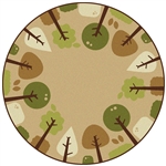 KIDSoft Tranquil Trees Rug (Factory Second) - Tan - Round - 6'