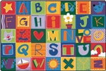 Toddler Alphabet Blocks Rug Factory Second - Rectangle - 8' x 12' - CFKFS3802 - Carpets for Kids