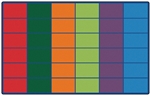 Colorful Rows Seating Rug Factory Second (Seats 36) - Rectangle - 8'4" x 13'4" - CFKFS4634 - Carpets for Kids