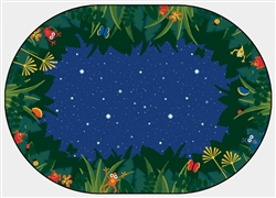 Peaceful Tropical Night Rug Factory Second- Oval - 7'8" x 10'10" - CFKFS6507 - Carpets for Kids