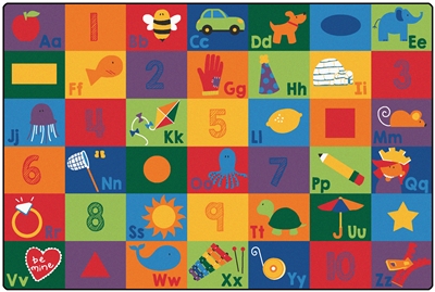 Sequential Seating Literacy Rug Factory Second - Rectangle - 6' x 9' - CFKFS6700 - Carpets for Kids