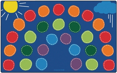 Rainbow Seating Rug Factory Second - Rectangle - 8'4" x 13'4" - CFKFS8434 - Carpets for Kids