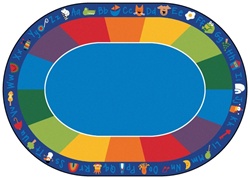 Fun with Phonics Rug Factory Second - Oval - 8'3" x 11'8" - CFKFS9616 - Carpets for Kids