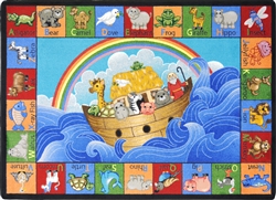 Noah's Alphabet Animals Children's Rug - JC1610XX - Joy Carpets