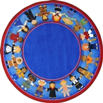 Children of Many Cultures Rug - Round - 7'7" - JC1622E - Joy Carpets