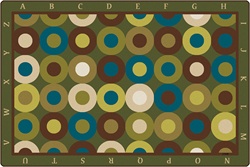 Alphabet Calming Circles Rug Factory Second - Rectangle - 4' x 6' - CFKFS17724 - Carpets for Kids